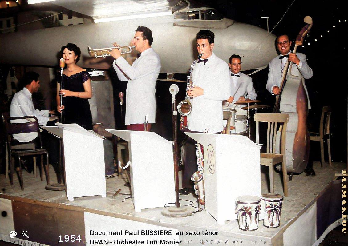 Oran - Orchestre Lou Monier - Saxo Paul Bussiere - 1954.jpg